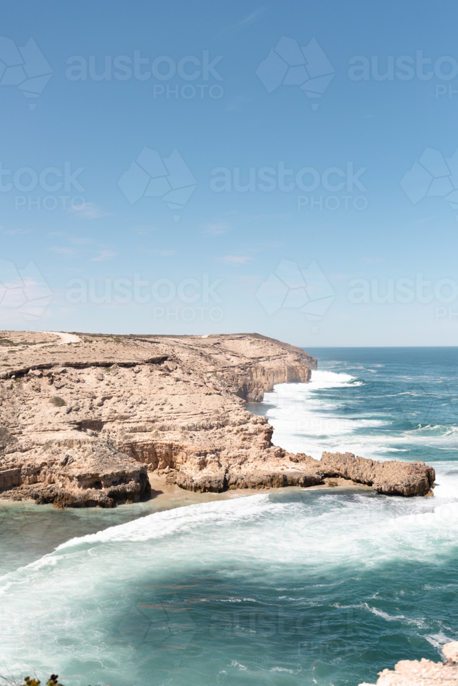 White cliffs and crashing southern ocean along Clifftop Drive Sculpture Trail : Austockphoto White cliffs and crashing southern ocean along Clifftop Drive Sculpture Trail - Australian Stock Image