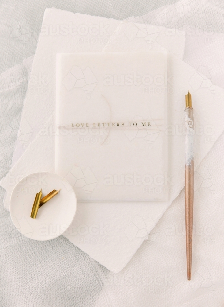 White Stationeries Love Letters To Me - Australian Stock Image