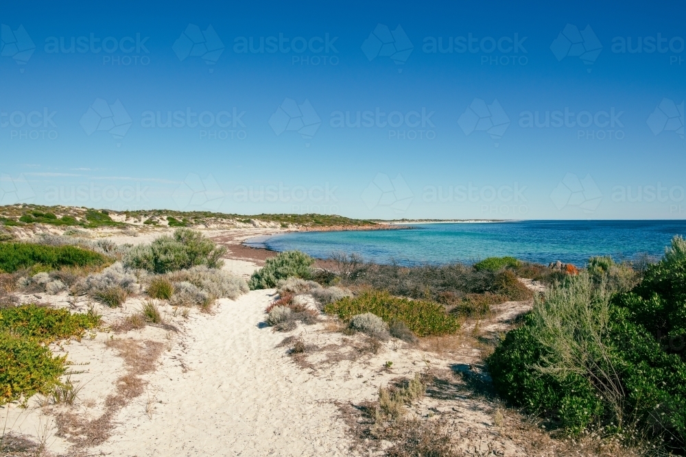 wild empty beach on the Yorke Peninsula, South Australia - Australian Stock Image