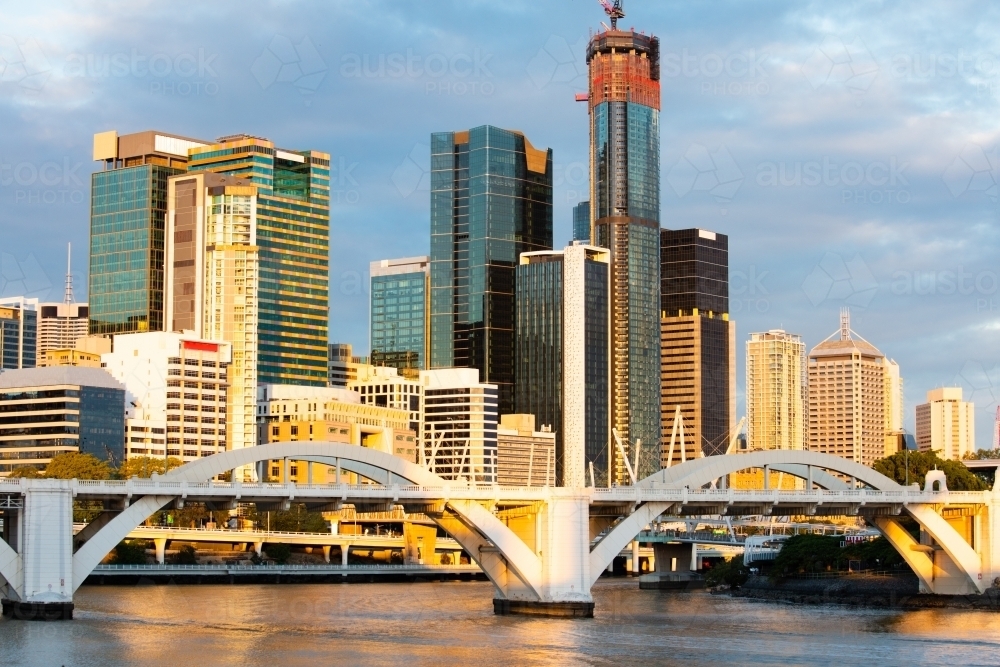 William Jolly Bridge and Brisbane city - Australian Stock Image