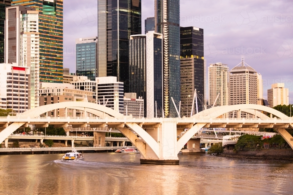 William Jolly Bridge and Brisbane River - Australian Stock Image