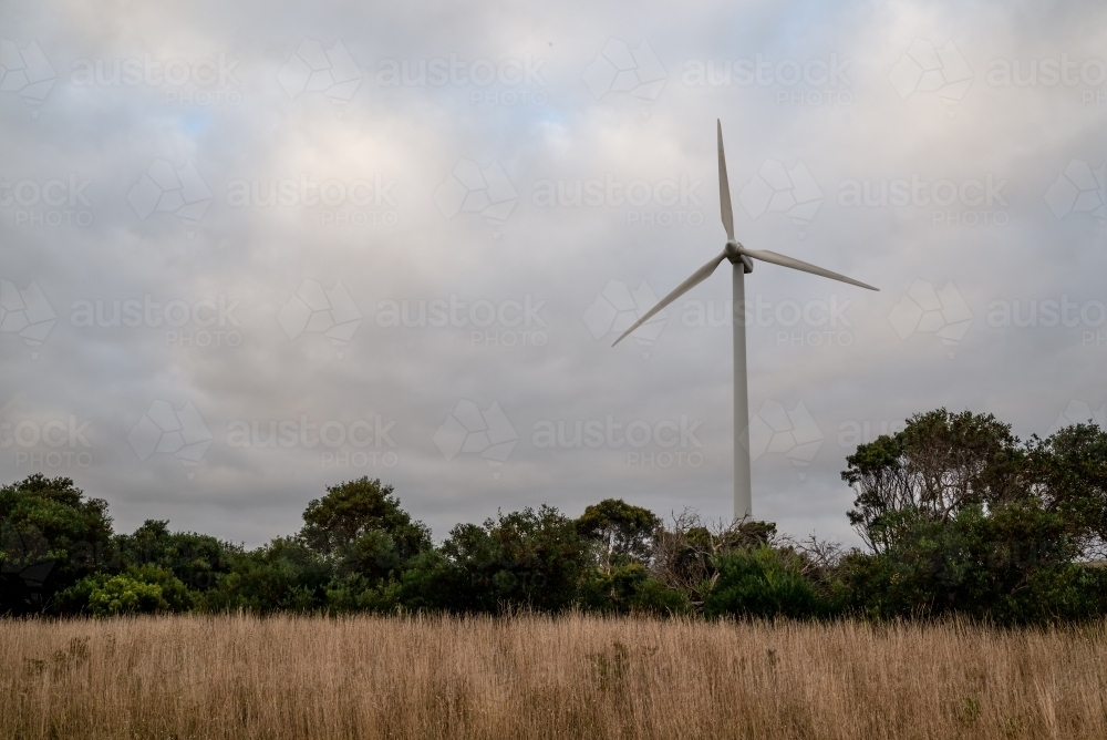 Wind Farm Landscape on a Cloudy Day - Australian Stock Image