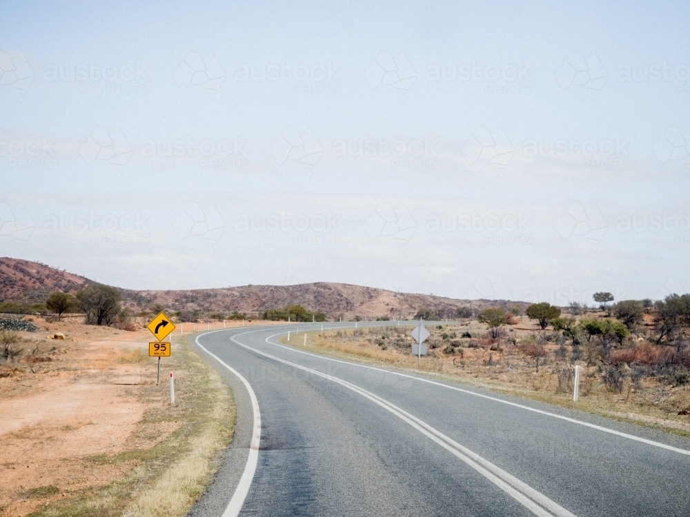 Winding Road to Broken Hill - Australian Stock Image