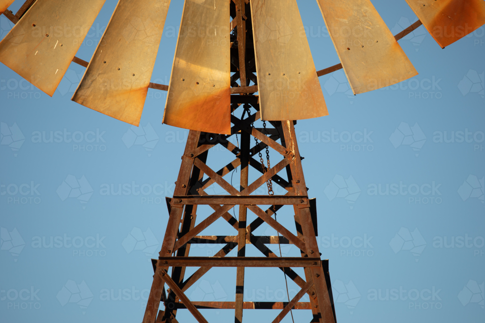 Windmill tower and part of fan - Australian Stock Image