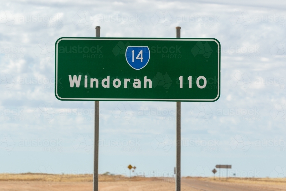Windorah Road Sign - Australian Stock Image