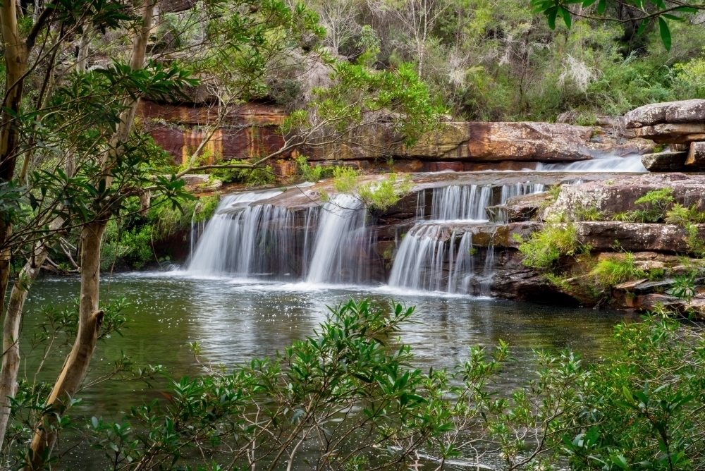 Winifred Falls and big pool after rain - Australian Stock Image