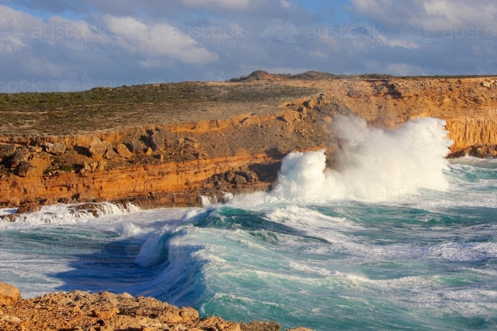 Winter Waves Smashing the Coast - Australian Stock Image