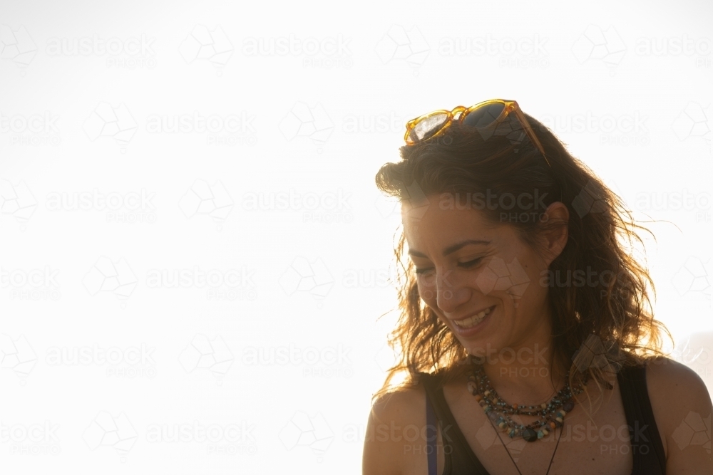 woman in early morning light - Australian Stock Image