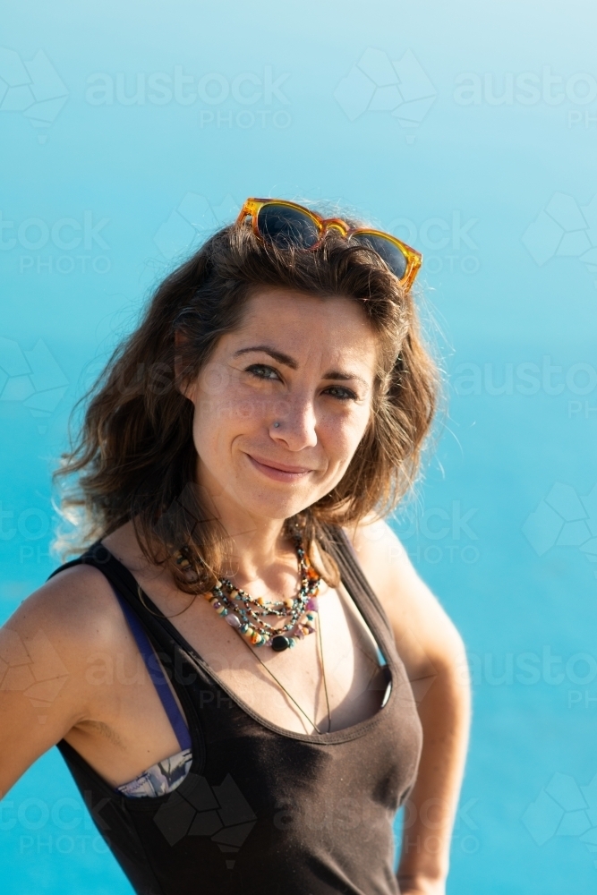 woman in sun at the beach - Australian Stock Image