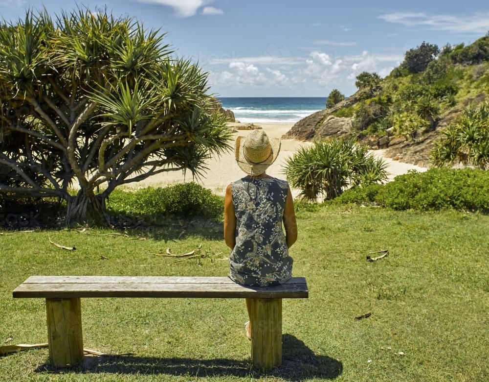 Woman looking out to sea - Australian Stock Image