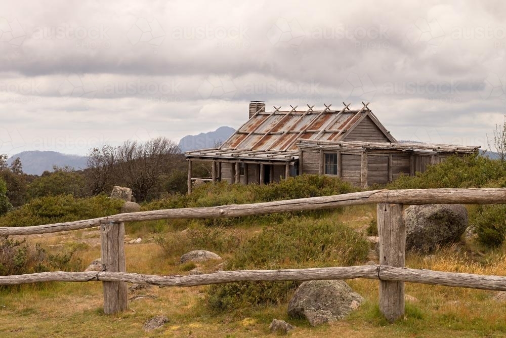 Wooden building - Craigs Hut - Australian Stock Image