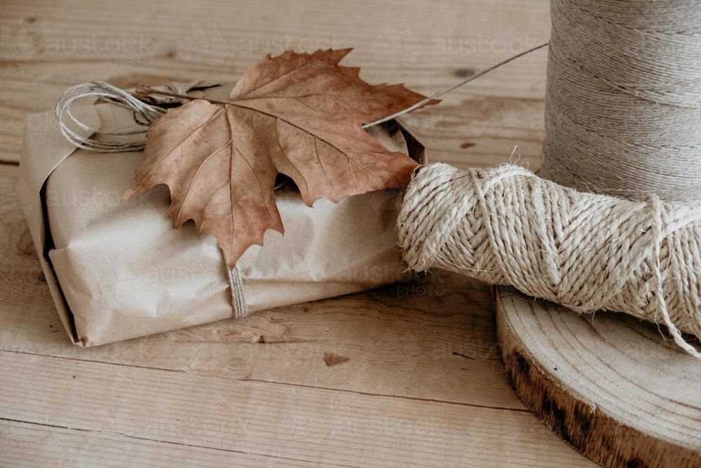 Wrapping presents. - Australian Stock Image