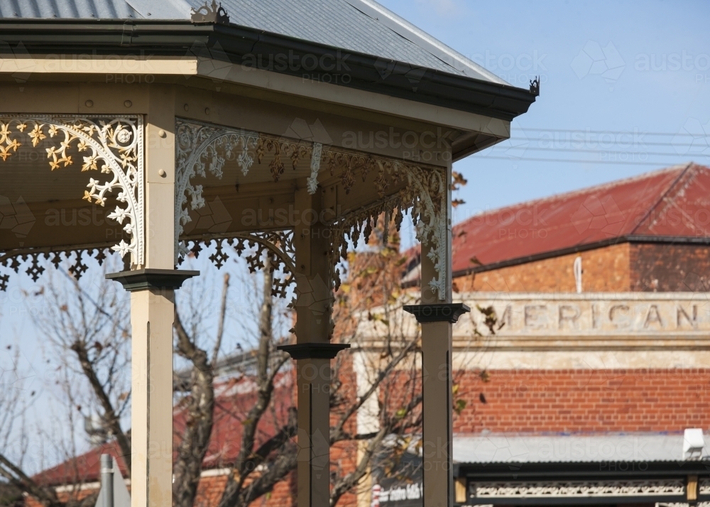 Wrought iron detail on rotunda - Australian Stock Image