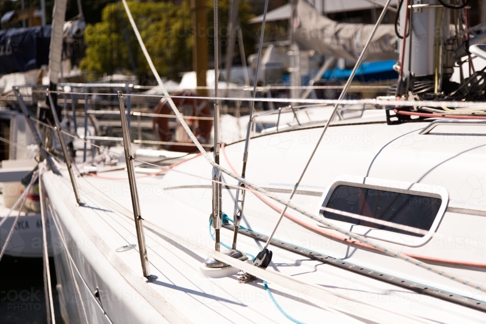 Yacht moored at Rushcutters bay, Sydney - Australian Stock Image