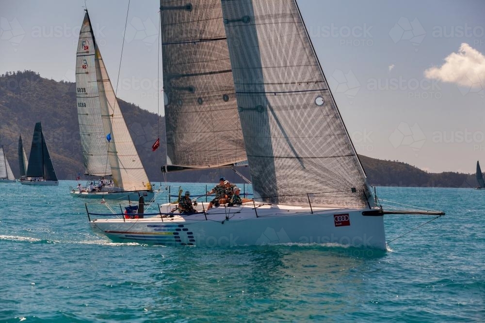 Yacht racing at Hamilton Island Race Week. - Australian Stock Image
