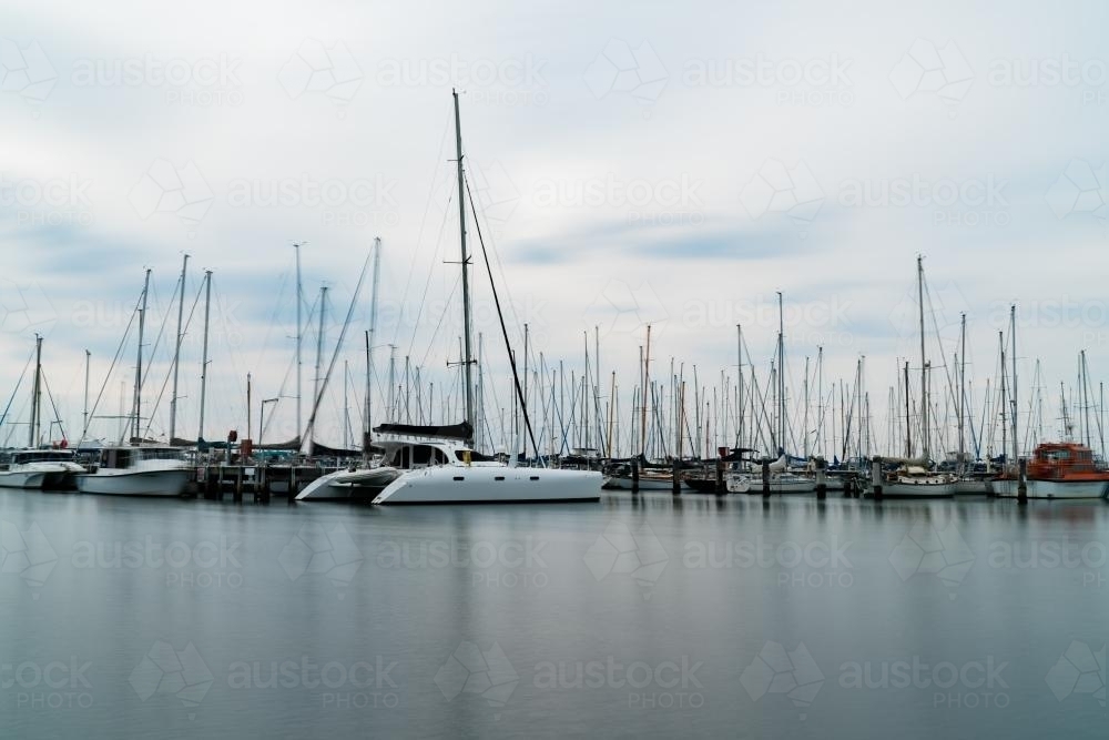Yachts Moored at Eastern Beach, Geelong - Australian Stock Image