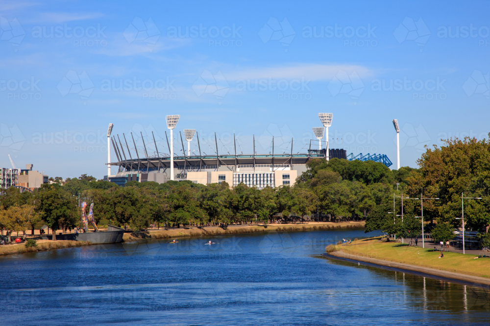 Yarra River looking to MCG - Australian Stock Image