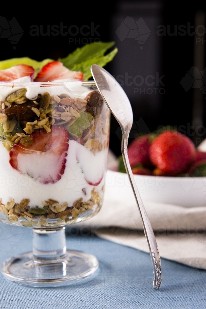 Yogurt With Strawberries - Australian Stock Image