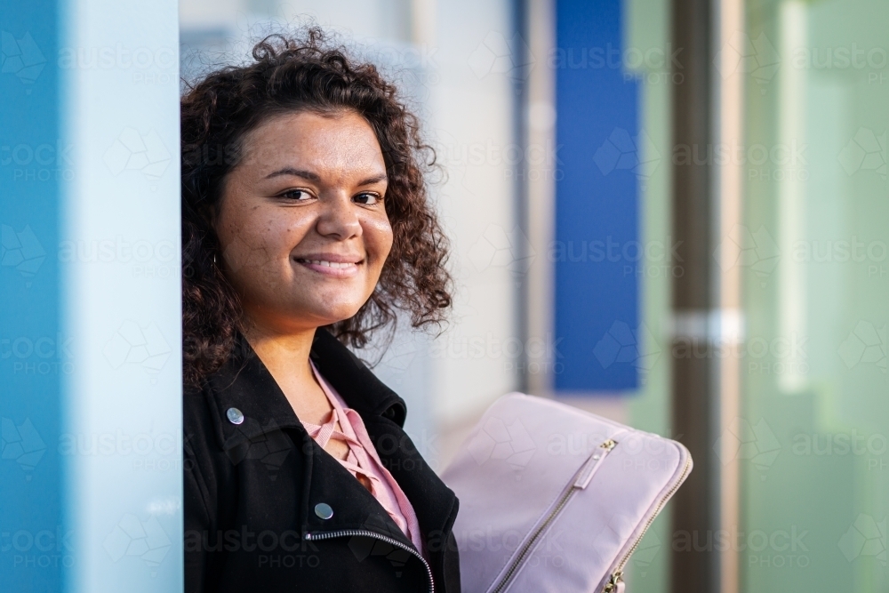 young aboriginal student on campus - Australian Stock Image
