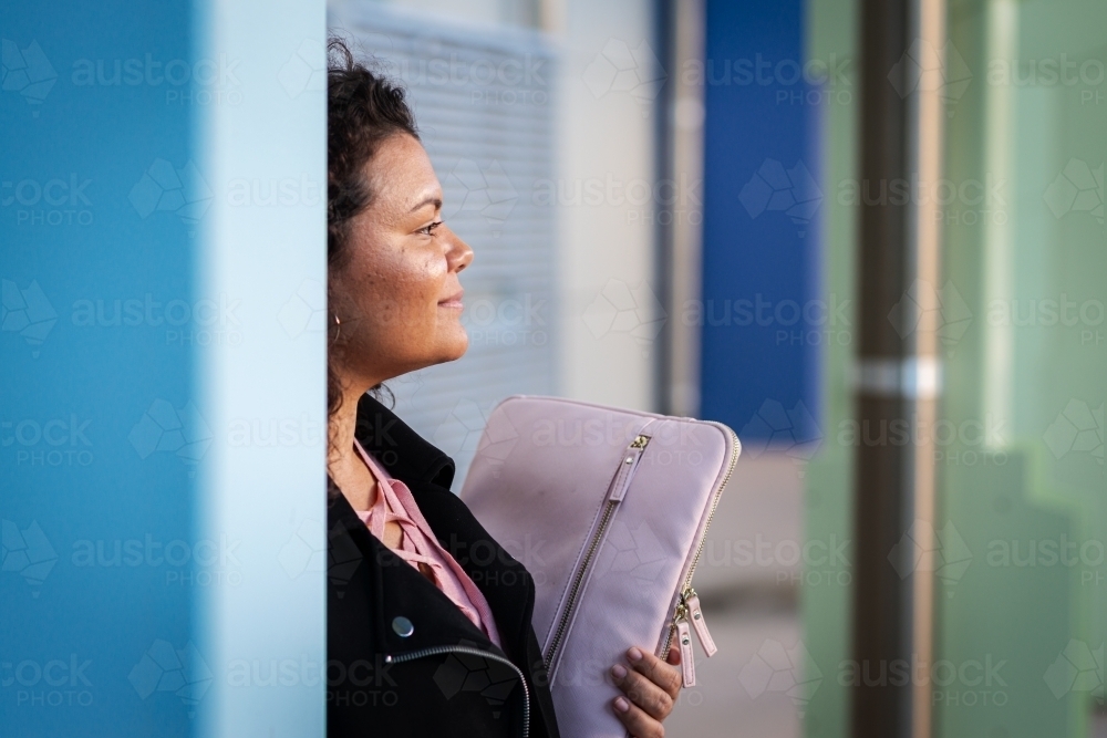 young aboriginal student on campus - Australian Stock Image