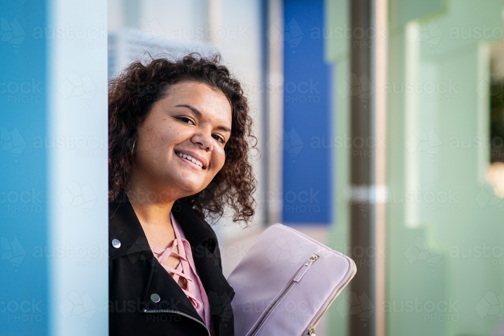 young aboriginal student on campus - Australian Stock Image