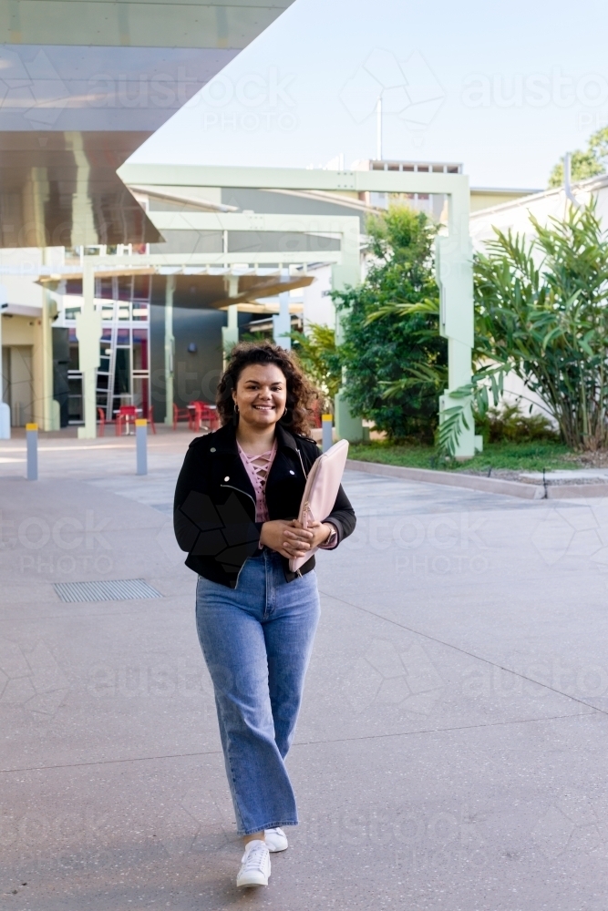 young aboriginal student on campus - Australian Stock Image