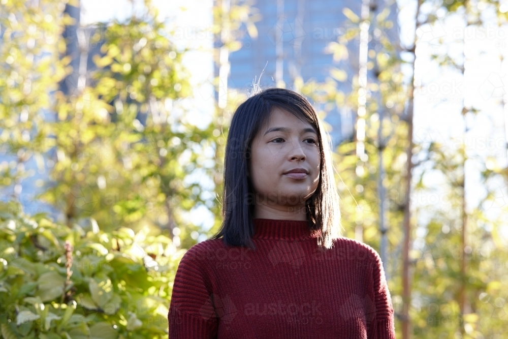 Young Asian female outdoors - Australian Stock Image