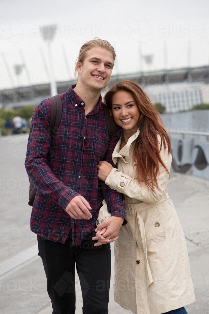 Young Couple Enjoying Melbourne Citylife - Australian Stock Image