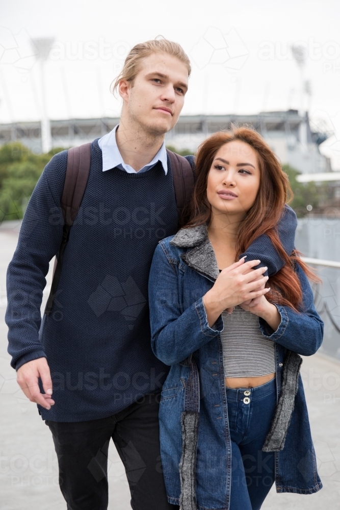 Young Couple Enjoying Melbourne Life - Australian Stock Image