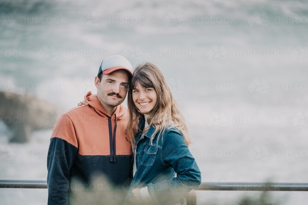 Young couple outdoors. - Australian Stock Image