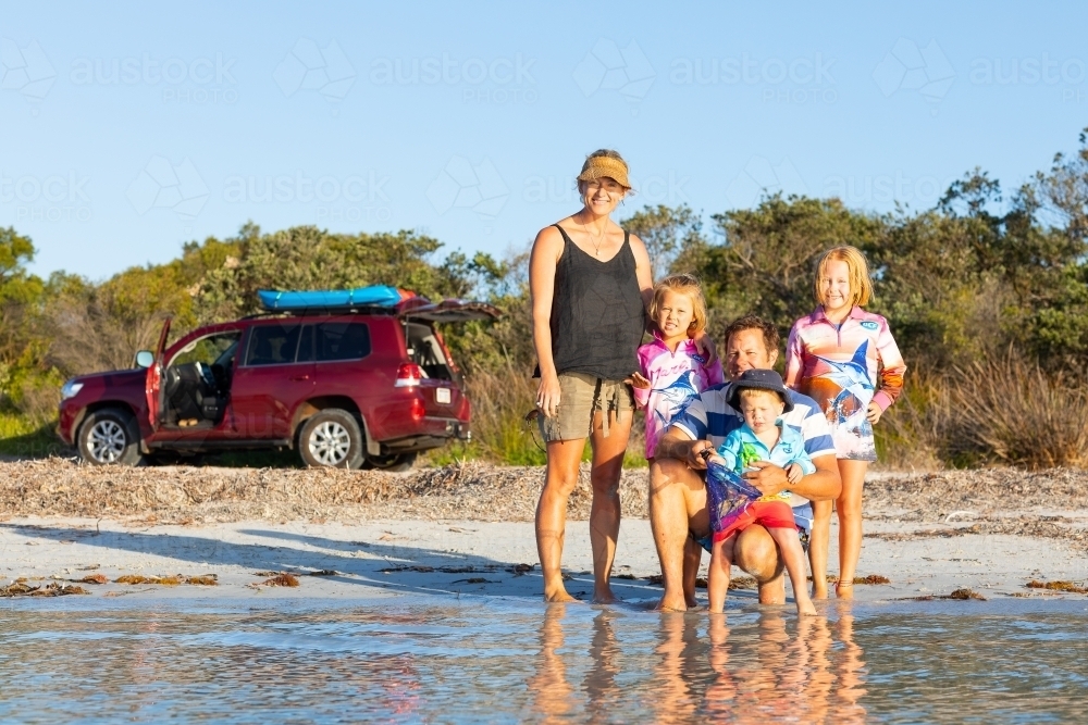 young family on a beach holiday - Australian Stock Image