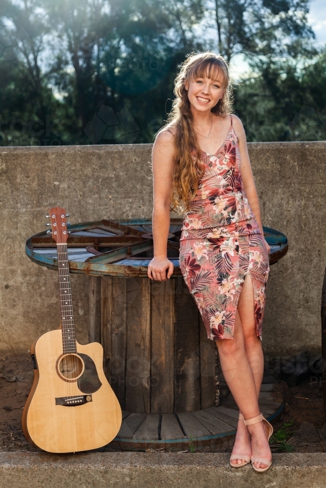 Young female singer songwriter and performer - Australian Stock Image