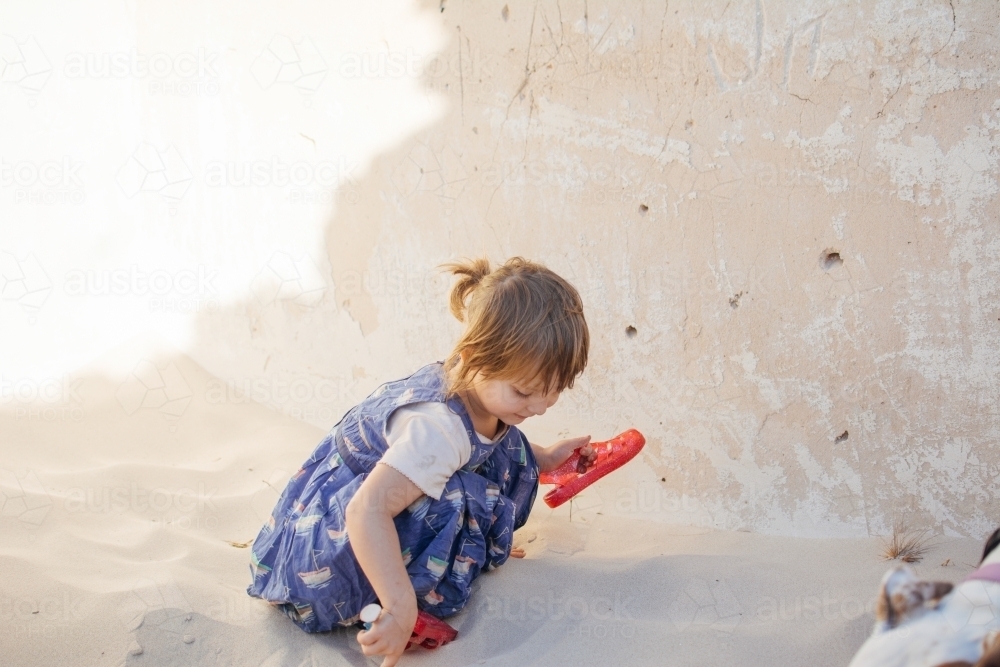 Young girl at Eucla - Australian Stock Image