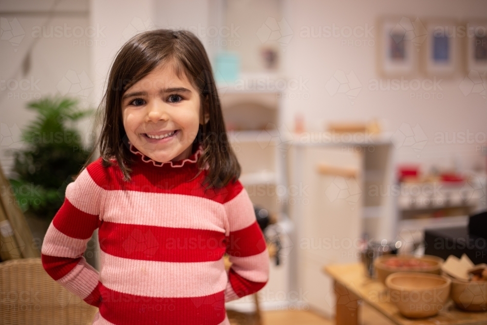 Young girl at pre-school - Australian Stock Image