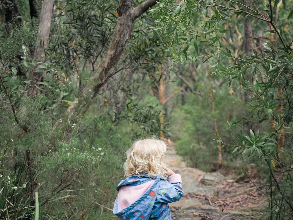 Young girl bushwalking - Australian Stock Image