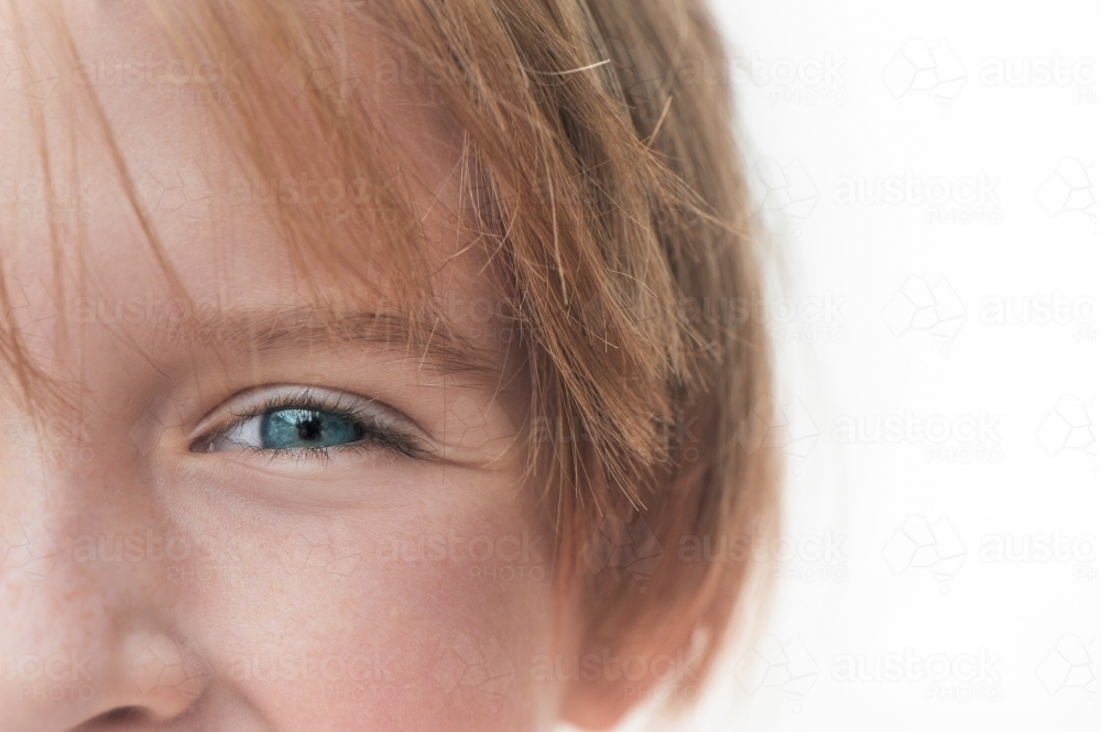 young girl's smiling eyes - Australian Stock Image