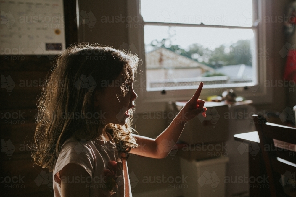 Young girl telling her sister off - Australian Stock Image