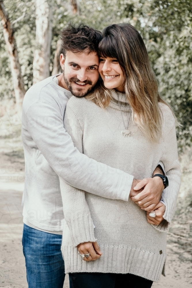 Young hip couple outdoors. - Australian Stock Image