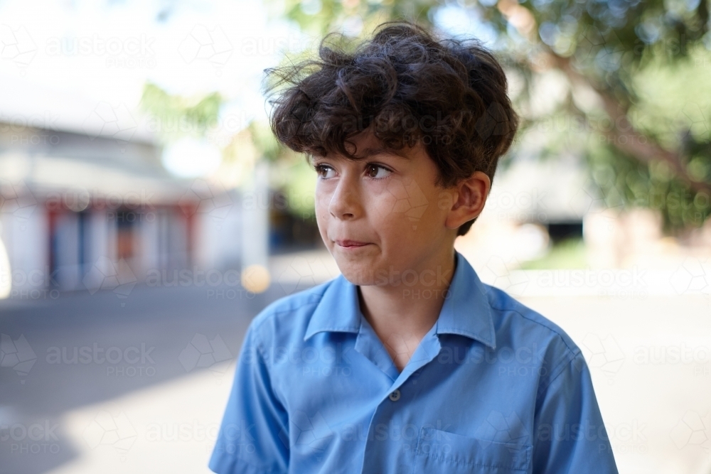 Young school boy at school - Australian Stock Image