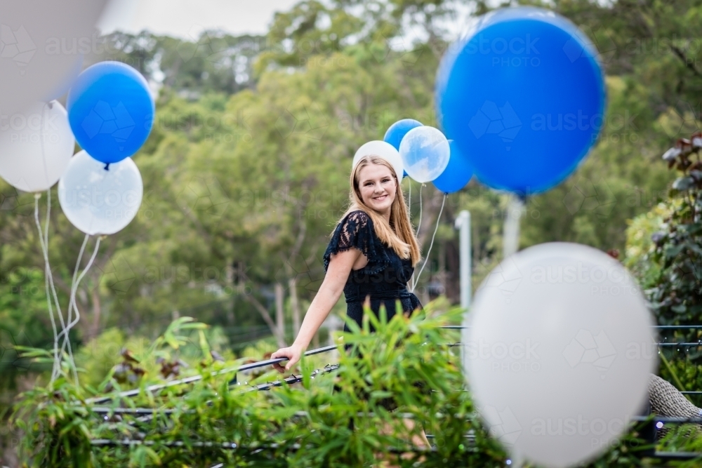 young woman at her 18th birthday party - Australian Stock Image