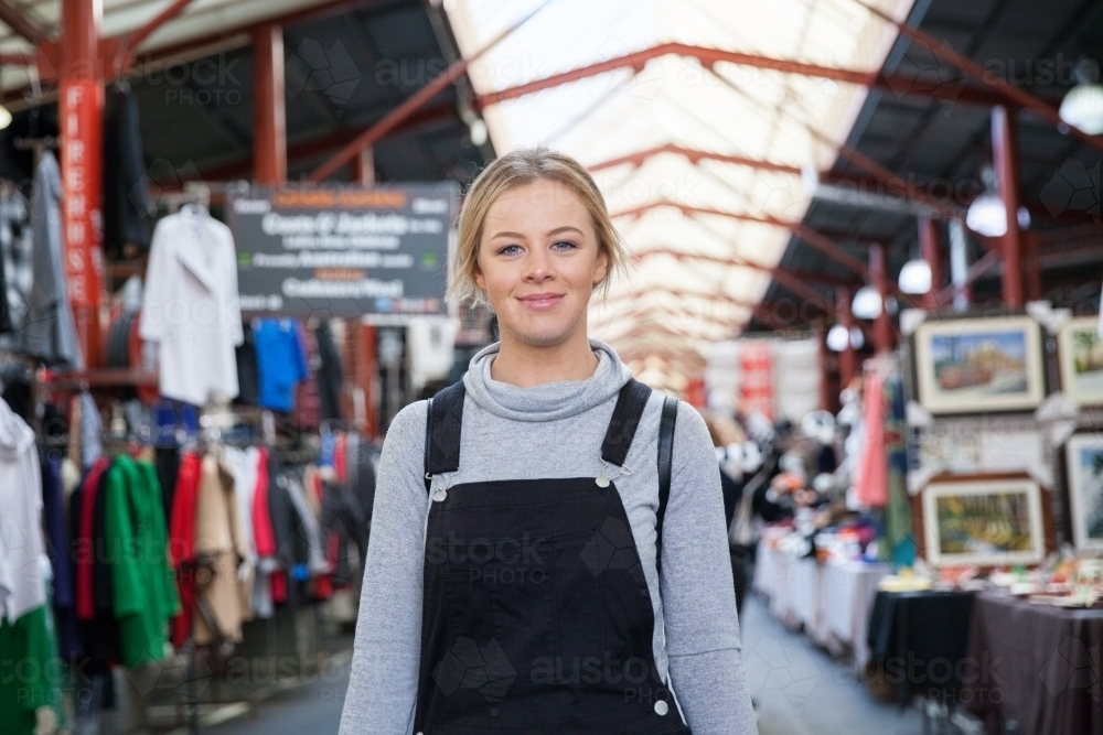 Young Woman at the Market - Australian Stock Image