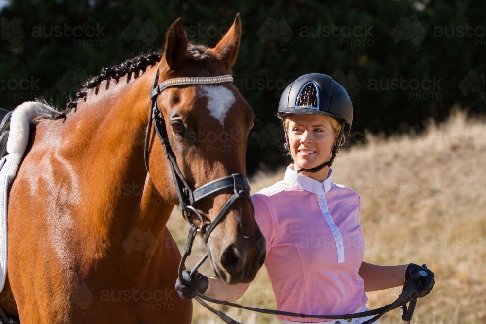 Young Woman Horse Rider - Australian Stock Image
