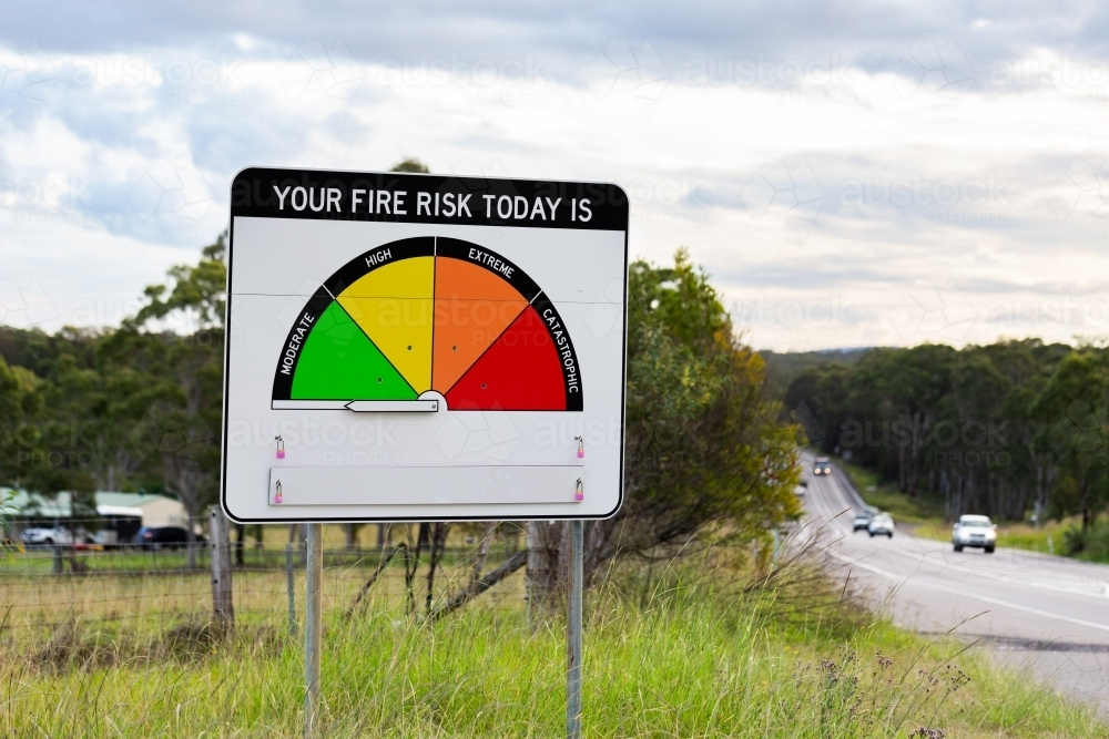 Your Fire Risk Sign Image of Your fire risk todays is fire danger rating sign with no ...