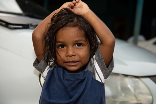 2 year old aboriginal boy - Australian Stock Image