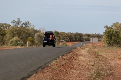 4WD travelling along unsealed country road - Australian Stock Image