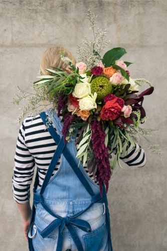 A big bunch of lovely Autumn flowers - Australian Stock Image