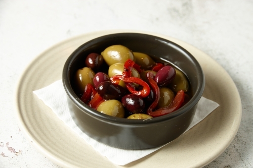 A bowl of olives - Australian Stock Image