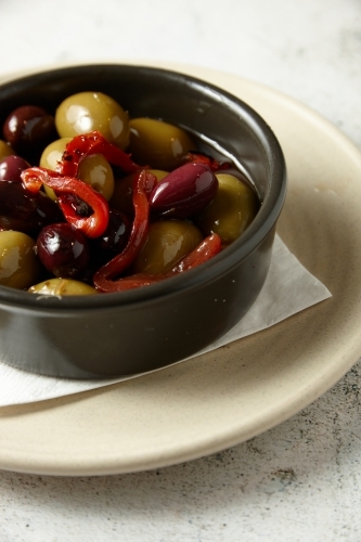 A bowl of olives - Australian Stock Image