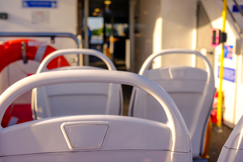 A Close Up Image of Empty Seats on a Brisbane Citycat Ferry - Australian Stock Image