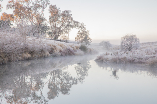 A creek and a winter morning - Australian Stock Image